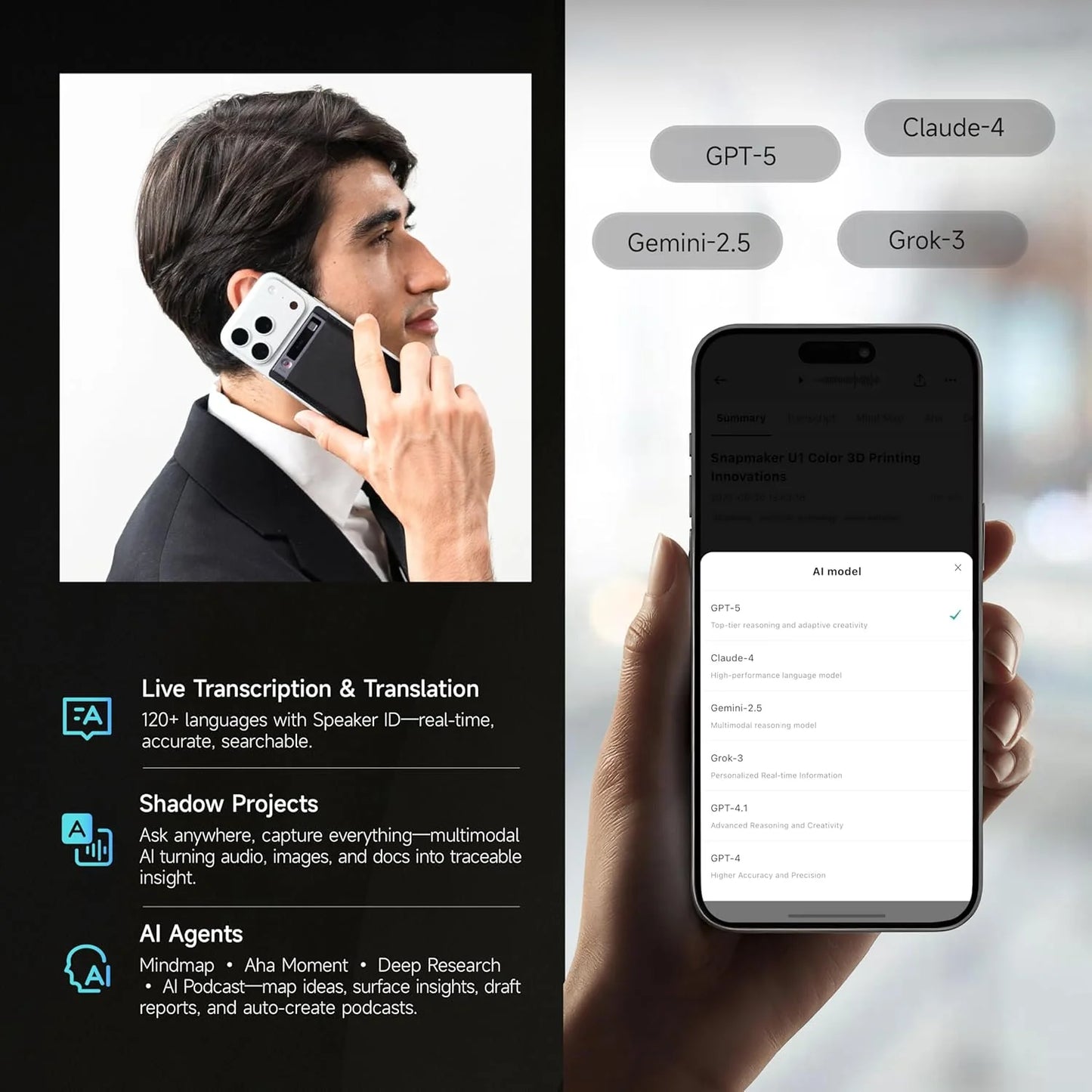 TicNote AI Voice Recorder with Real-Time Transcription and Summarization